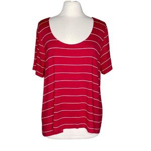Forever 21 2X striped tee red